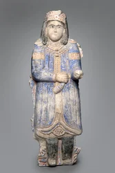 Figur af en hofmand fra en paladsfrise, Seljuk-dynastiet, 11501250 (malet stuk)